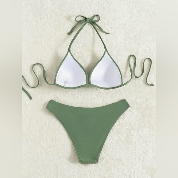 Women's Summer 2 Piece Halter Bikini Swimsuit Set Push Up Bathing Suits NWOT - Picture 2 of 7